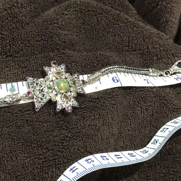 STERLING & 18K GEMSTONE 💎 BRACELET - Picture 6 of 7